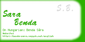 sara benda business card